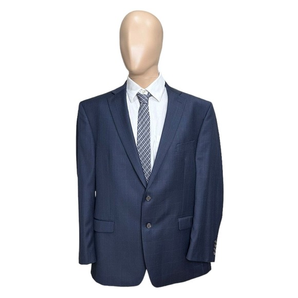 Lauren Ralph Lauren Other - Lauren Ralph Lauren Men's 46R Navy Blue Plaid 100% Wool 2 Button Blazer Jacket